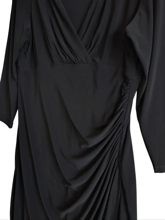Lauren Ralph Lauren Black Wrap Bodycon Classic Dress Sz 12 - Picture 3 of 6
